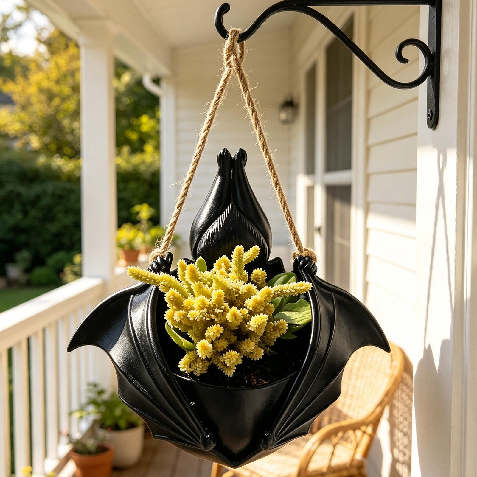 Echeveria Succulent - Hangende vleermuis plantenpot Halloween 3D geprinte